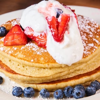 Strawberries & Cream Pancakes
