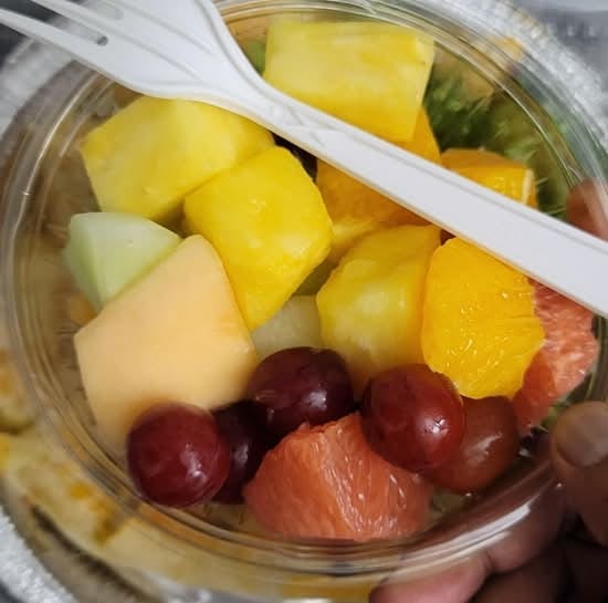 Fresh Fruit Salad with Cottage Cheese.
